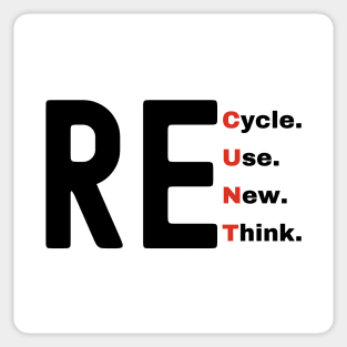 Recycle Reuse Renew Rethink Sticker